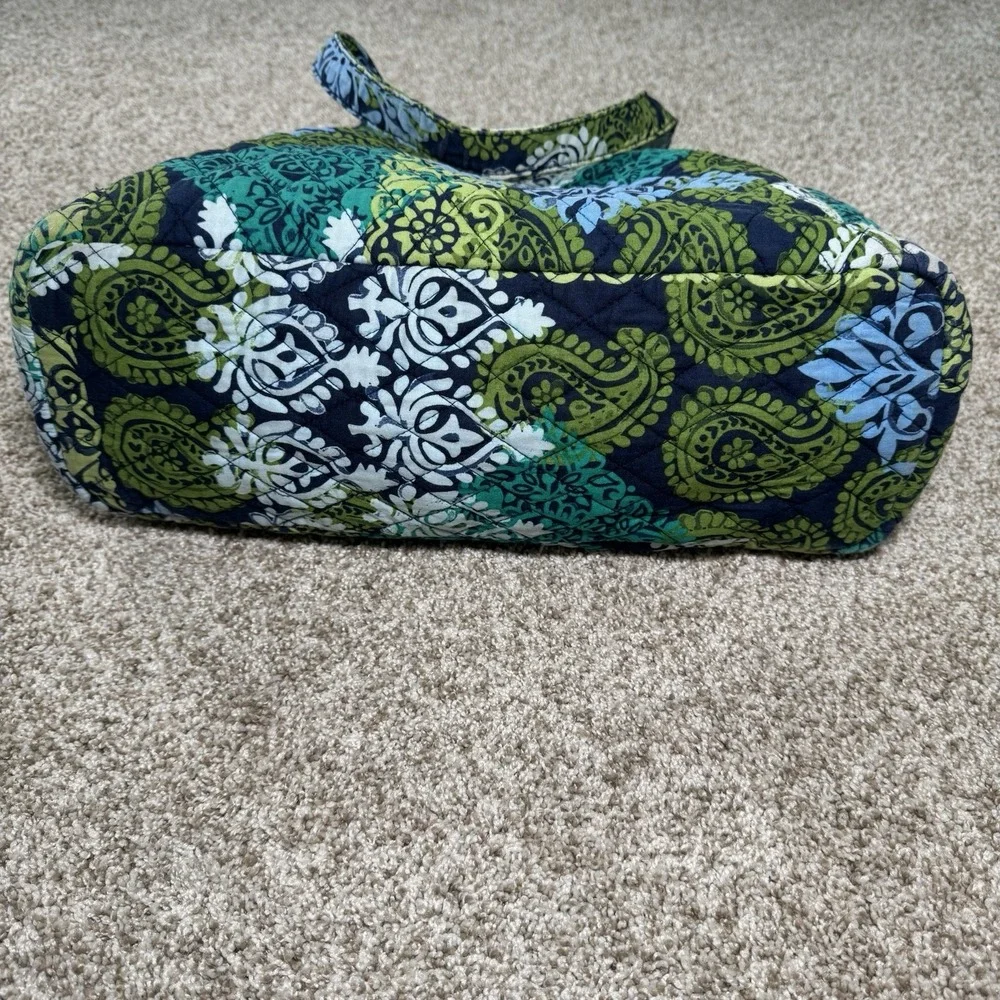 Vera Bradley Caribbean Sea Tote Side Pockets Inside Zip Pocket